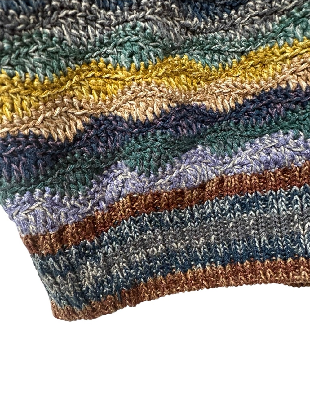 Vintage Peruvian Connection Pima Colorful Knit V-Neck Sweater Vest M Oversized - Picture 3 of 6